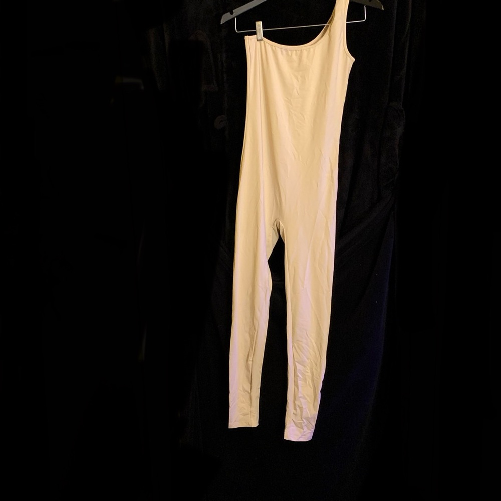 Beige One-Shoulder Women's Jumpsuit